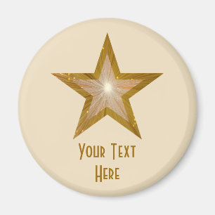 "Gold" Star 'Your Text' fridge magnet cream