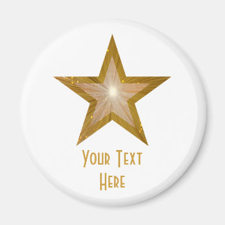 "Gold" Star 'Your Text' fridge magnet white