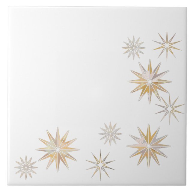 Gold Starburst Ceramic Tile (Front)
