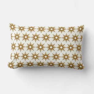 Gold Starburst Mid-Century Modern Lumbar Cushion
