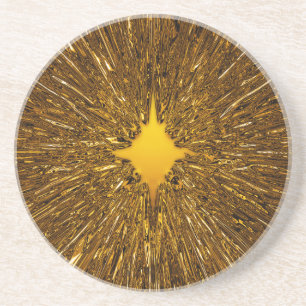 Gold starburst pattern coaster
