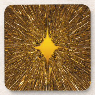 Gold starburst pattern coaster