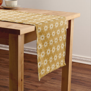Gold Starburst Pattern Long Table Runner
