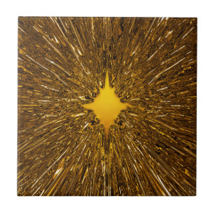 Gold starburst pattern tile