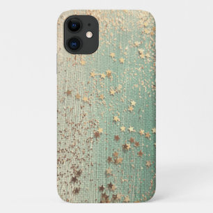 Gold Stardust on Sea Green iPhone 11 Case