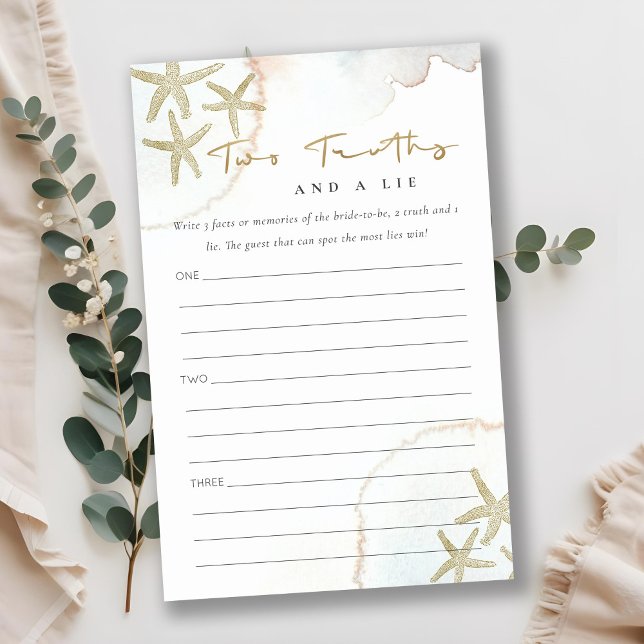 Gold Starfish 2 Truth & A Lie Bridal Shower Game (Creator Uploaded)