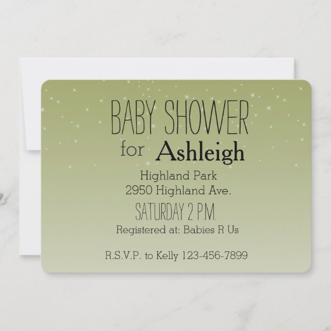 Gold Starlight baby shower Invitation (Front)