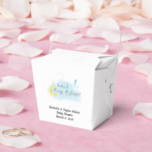 Gold Starlit Baby Boy Bliss Stork Special Delivery Favour Box