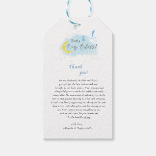 Gold Starlit Baby Boy Bliss Stork Special Delivery Gift Tags
