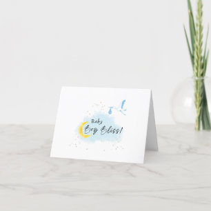 Gold Starlit Baby Shower Stork Special Delivery Thank You Card