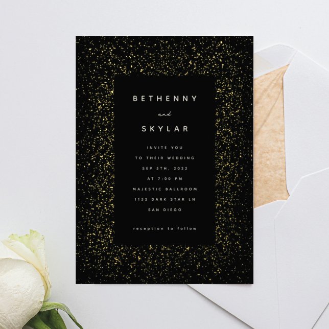 Gold Starry Night Foil Invitation (Creator Uploaded)