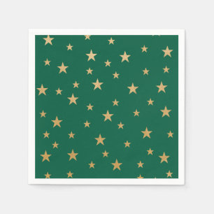 Gold Stars and green Napkin
