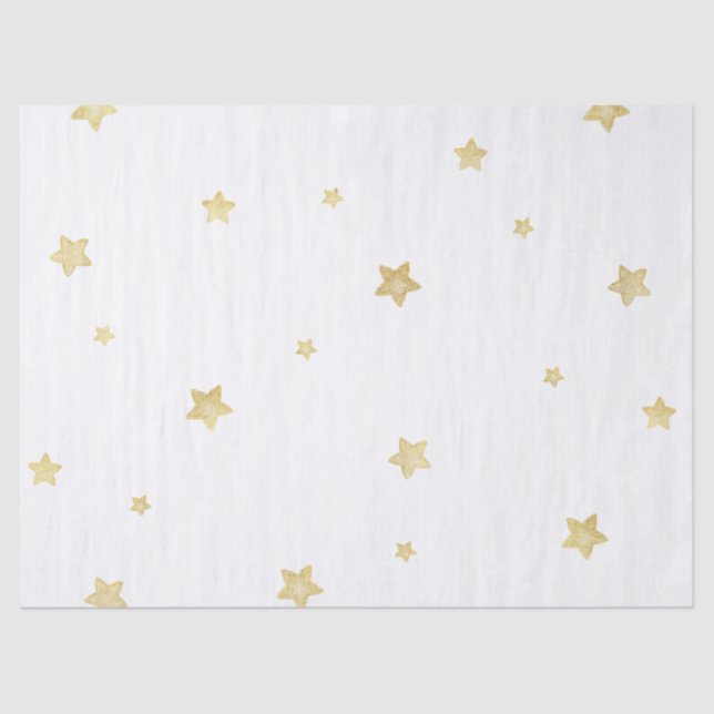 Gold Stars Baby Shower Tissue Paper (Front)