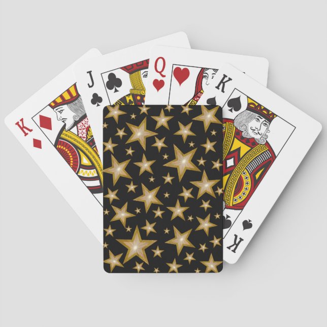 Gold Stars Black playing cards (Back)