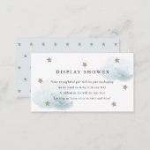 Gold Stars & Blue Clouds Display Shower  Enclosure Card (Front/Back)