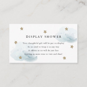 Gold Stars & Blue Clouds Display Shower  Enclosure Card