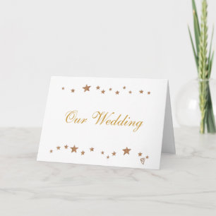 Gold Stars Border, Wedding Invitation Cards