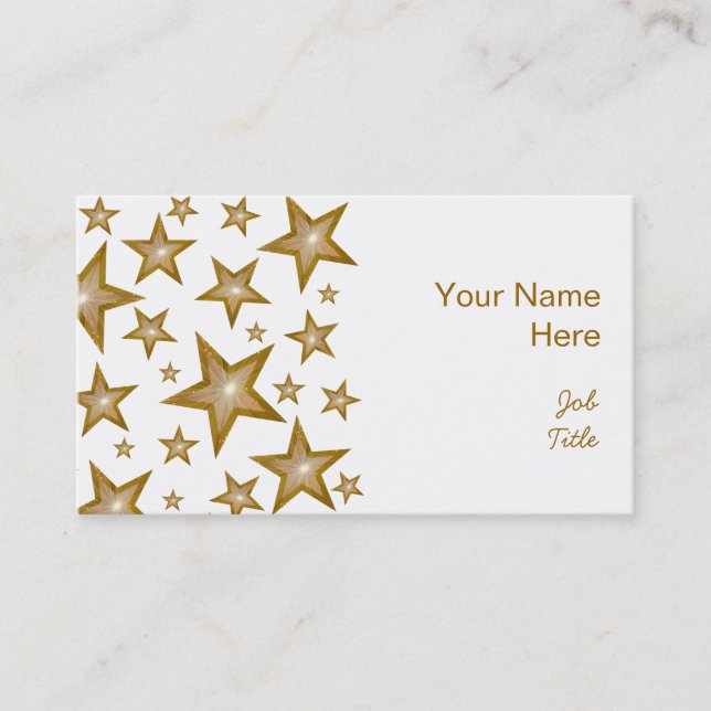 Gold Stars business card side white (Front)