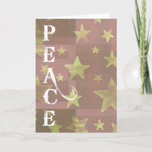 Gold Stars Christmas Peace Holiday Card