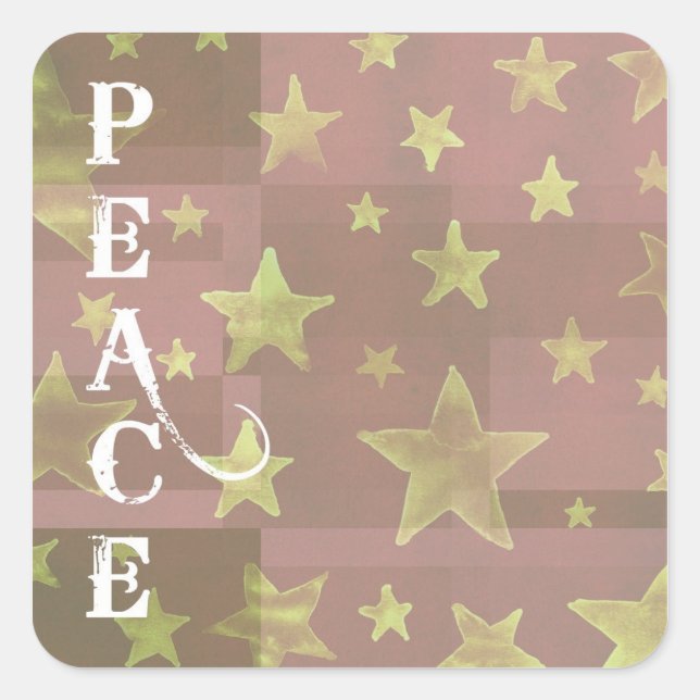 Gold Stars Christmas Peace Stickers (Front)