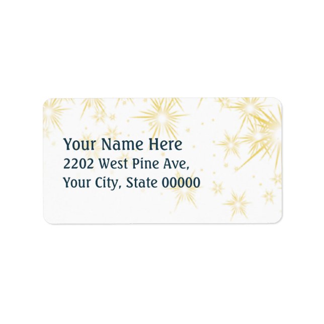 Gold Stars Christmas Return Address label (Front)