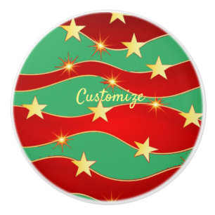 Gold Stars Christmas Sky Thunder_Cove Ceramic Knob