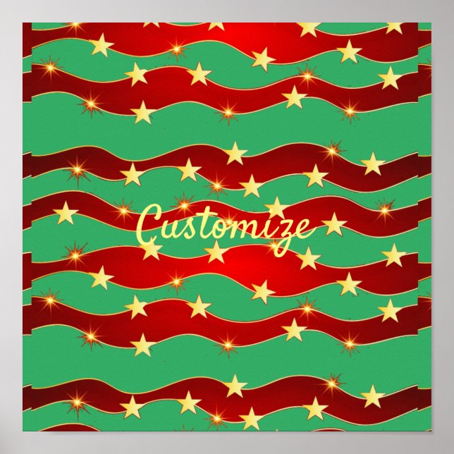 Gold Stars Christmas Sky Thunder_Cove Poster (Front)