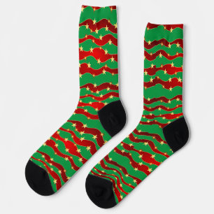 Gold Stars Christmas Sky Thunder_Cove Socks