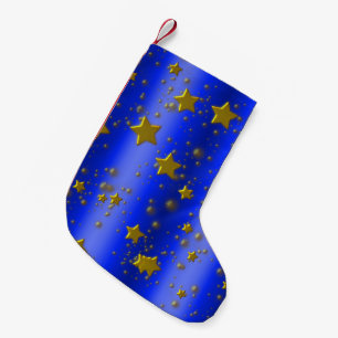 Gold Stars Christmas Small Christmas Stocking