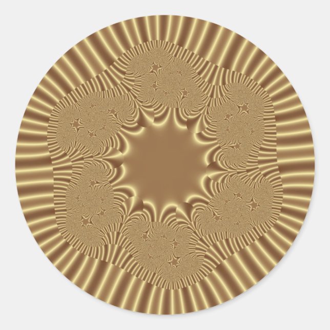 Gold Stars Classic Round Sticker (Front)