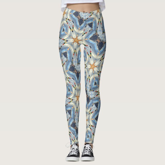 gold stars cosmic swirl leggings (Front)