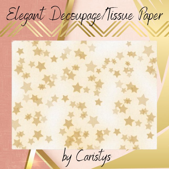 Gold Stars Decoupage Wrap Tissue Paper (Creator Uploaded)
