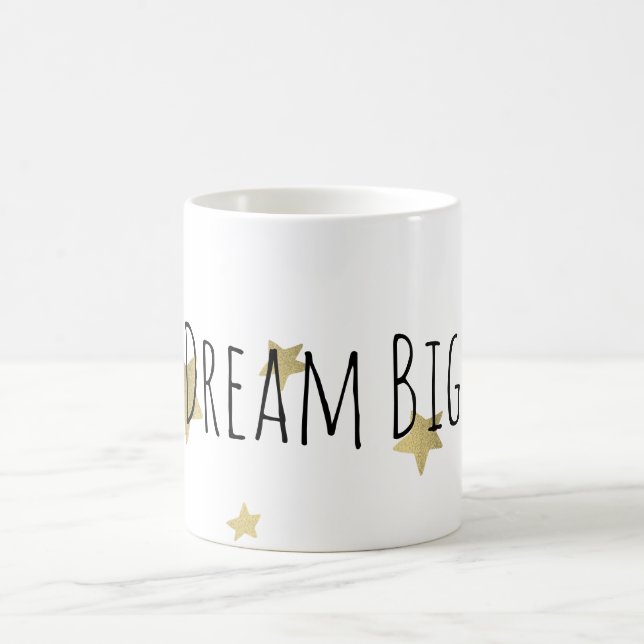 Gold Stars Dream Big Personalised Coffee Mug (Center)