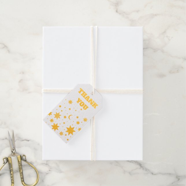 Gold stars. gift tags (With Twine)