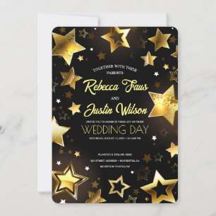 Gold Stars Glowing Invitation