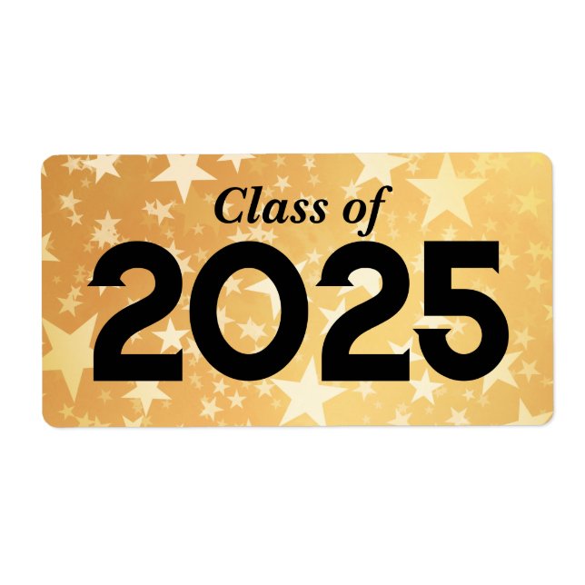 Gold Stars Graduate Class Of 2025 | Water Bottle (Front)