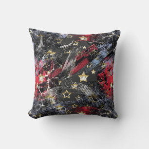 gold stars grunge abstract stylish cushion