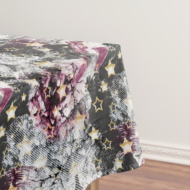 Gold stars grunge abstract stylish urban modern tablecloth (In Situ)