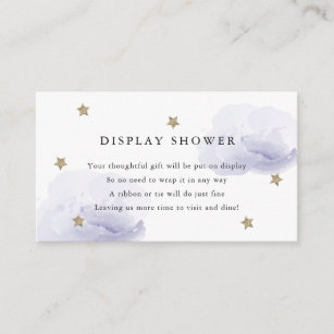 Gold Stars & Lavender Clouds Display Shower Enclosure Card
