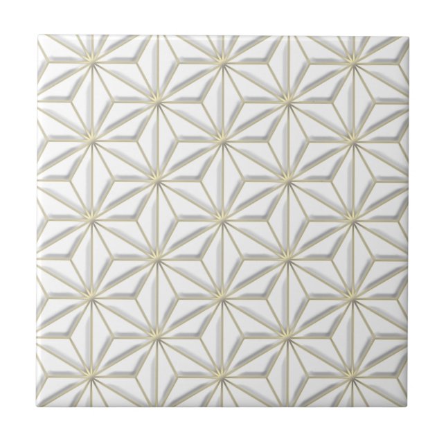 gold stars light ceramic tile (Front)