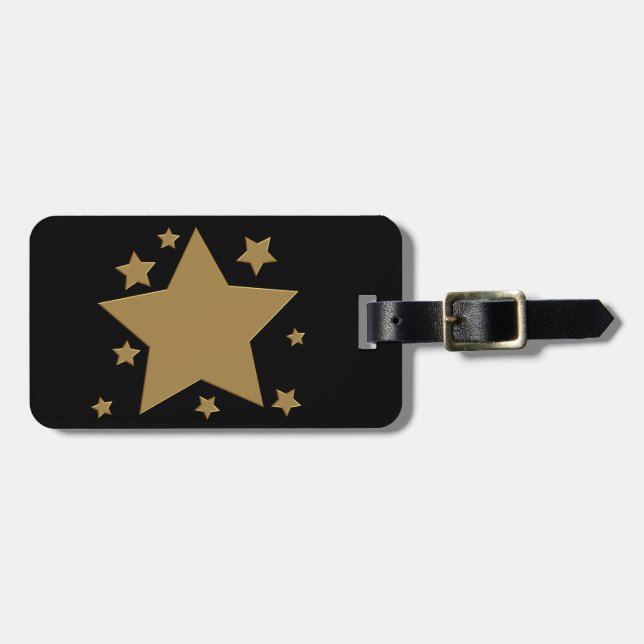 Gold Stars Luggage Tag (Front Horizontal)