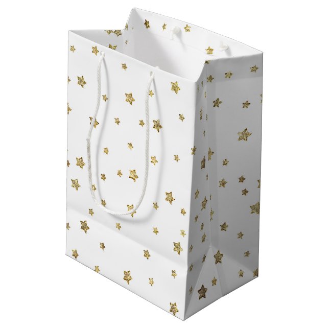 Gold Stars Medium Gift Bag (Back Angled)