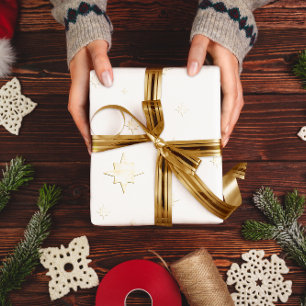 Gold Stars   Merry Christmas Gifts Wrapping Paper