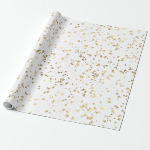 Gold Stars Minimalist Elegant Wrapping Paper