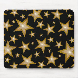 Gold Stars mousepad black