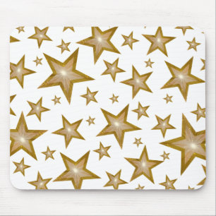 Gold Stars mousepad white