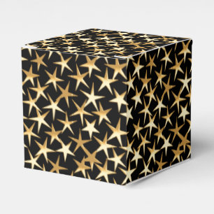 Gold stars on a black background favour box