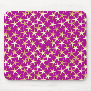 Gold stars on amethyst purple mouse pad