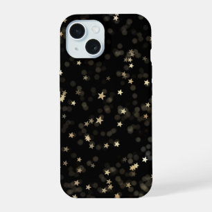 Gold Stars On Black iPhone 15 Case