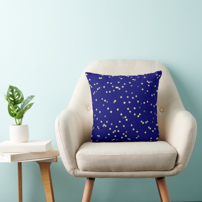 Gold Stars On Blue Cushion (Chair)